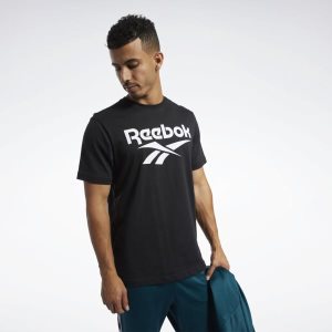 Koszulki Męskie Reebok Classic Vector Czarne PL 62LNVUE